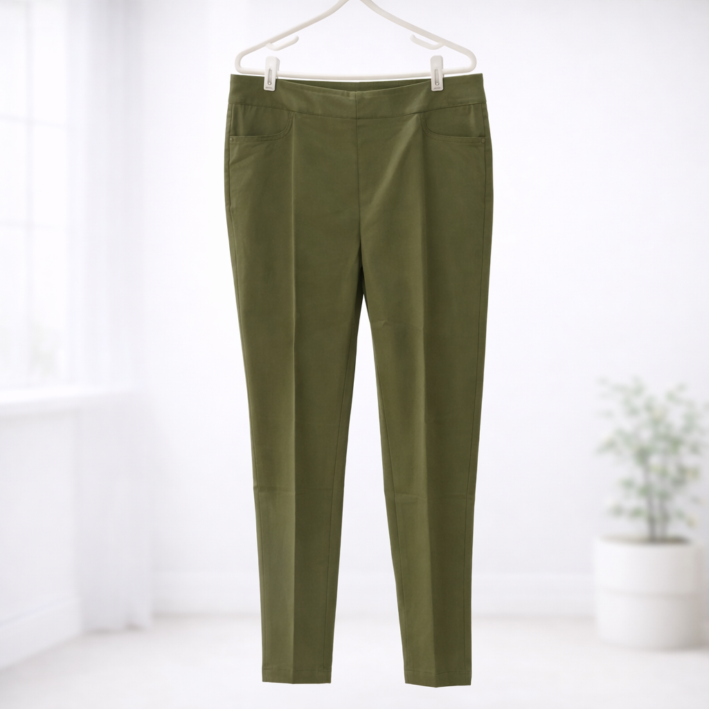 Slim-Solutions Ankle Pant -- Olive Green