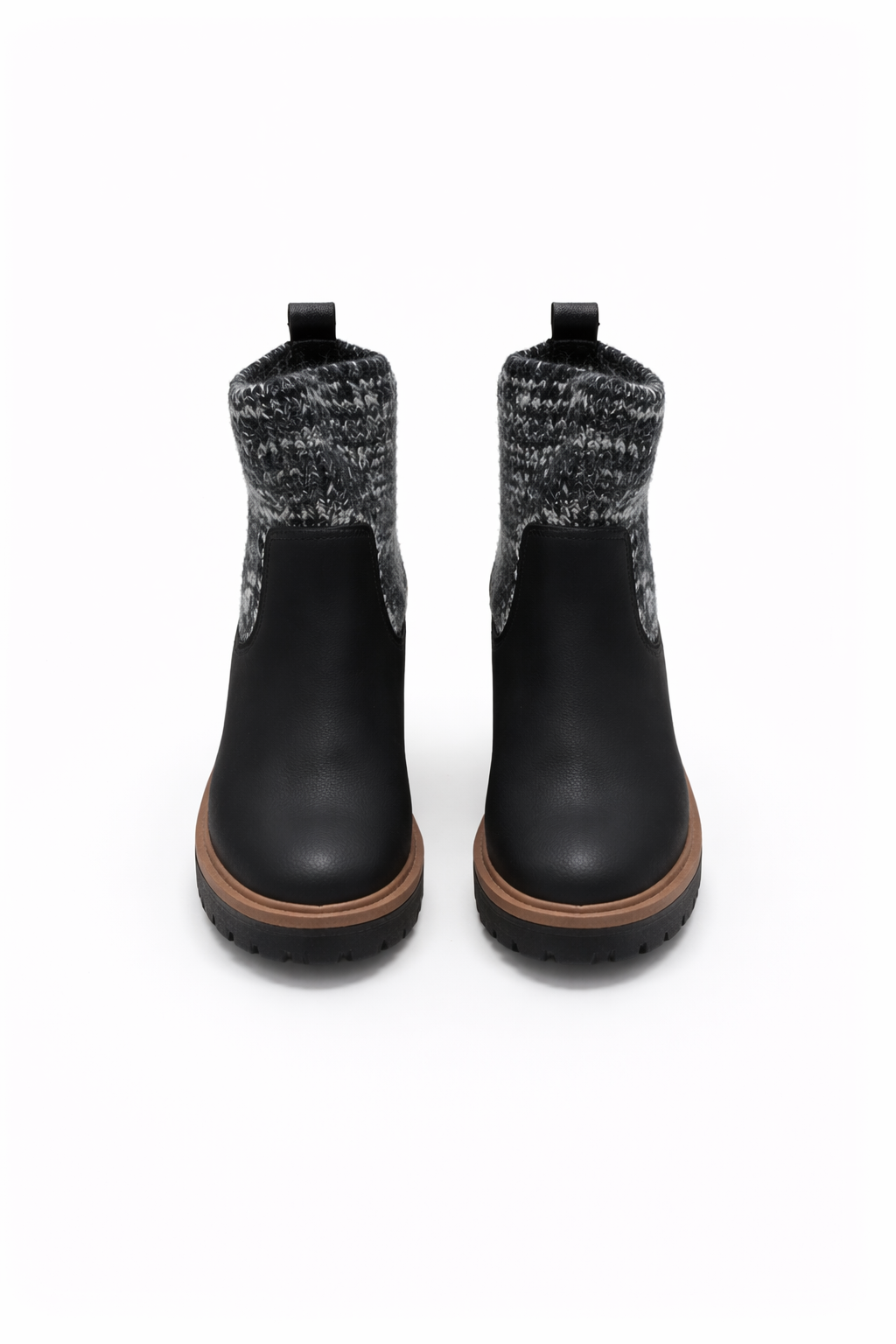 Forever 21 Ankle Boot with Knit Cuff -- Black
