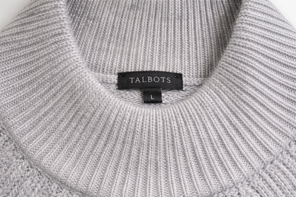 Talbots Long Sleeved Cabled Grey Sweater