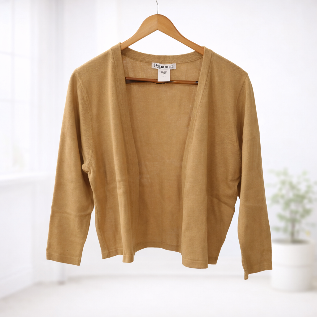 Potpourri Long Sleeved Sweater Shrug -- Mustard