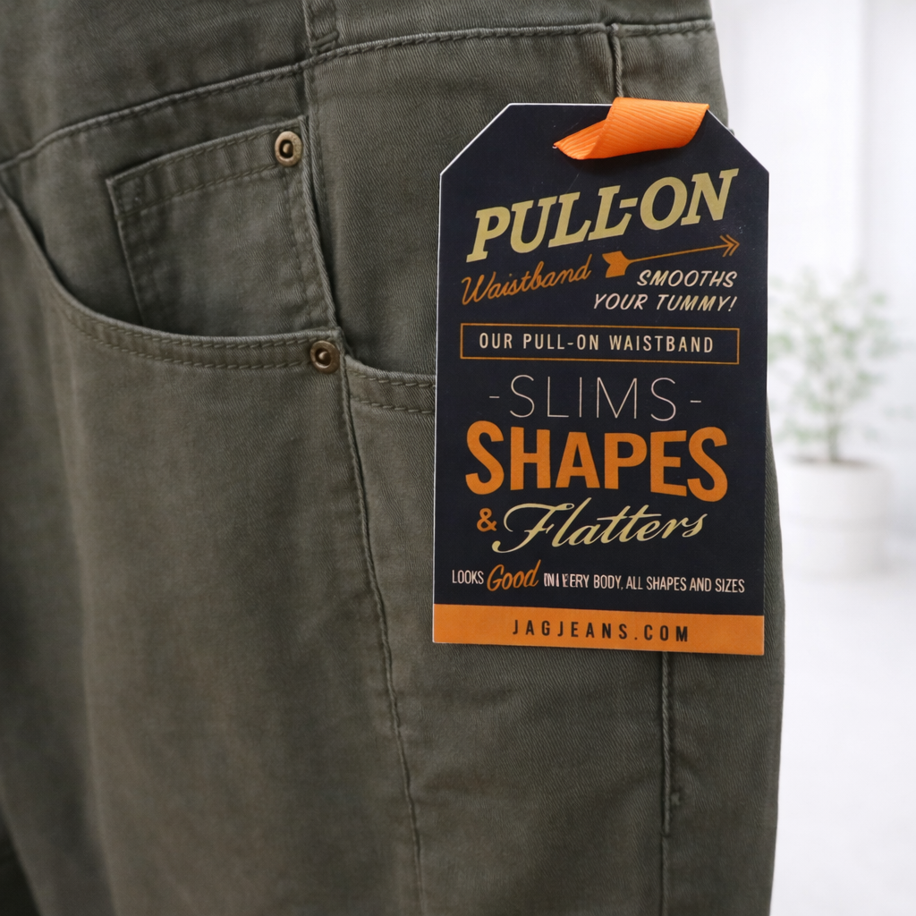 JAG Hi Rise Straight Leg Pants - Color = Jungle Palm