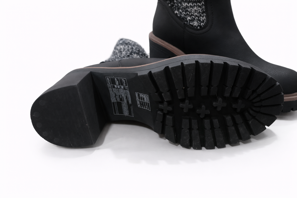 Forever 21 Ankle Boot with Knit Cuff -- Black