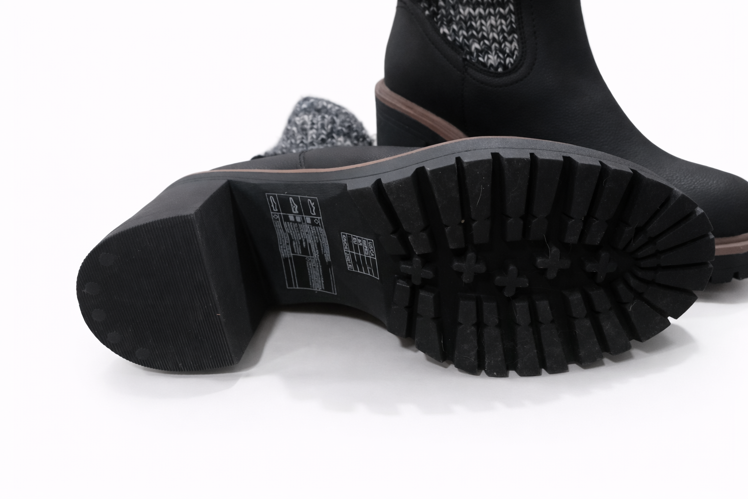 Forever 21 Ankle Boot with Knit Cuff -- Black