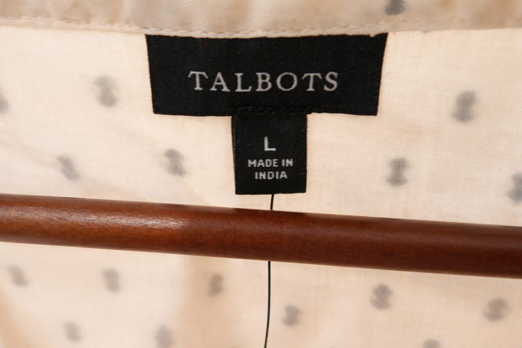 Talbots Sleeveless Blouse with Black Embroidery -- Pink blouse