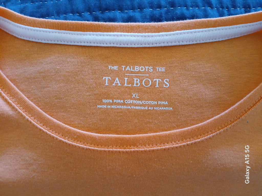 Talbots Short Sleeve Orange Cotton Tee