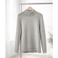 Talbots Long Sleeved Cabled Grey Sweater
