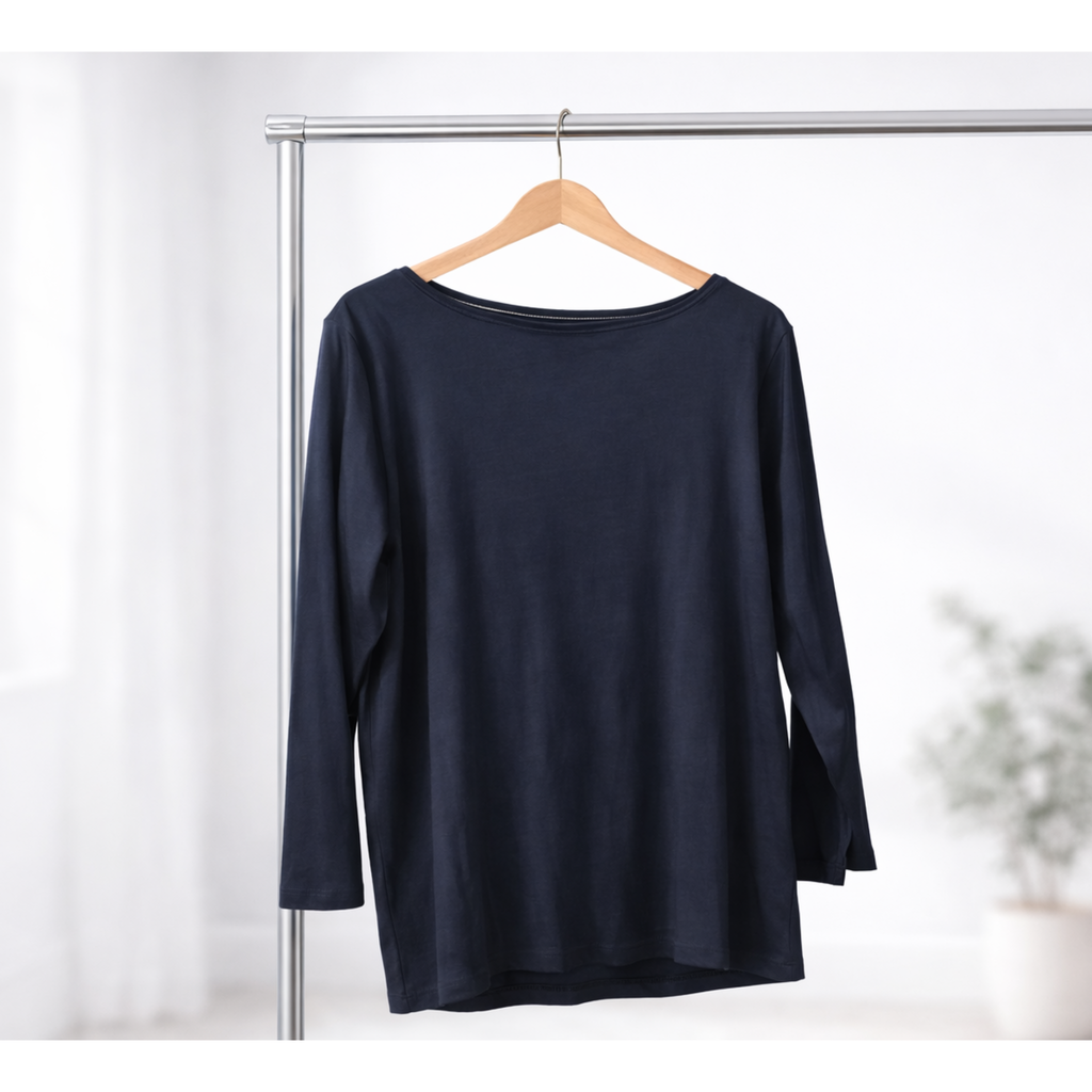 Talbots Long Sleeve Navy Cotton Tee Shirt
