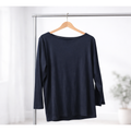 Talbots Long Sleeve Navy Cotton Tee Shirt