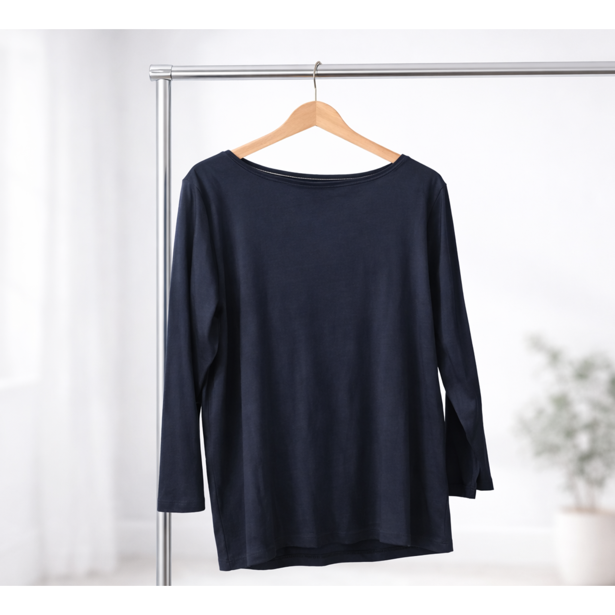 Talbots Long Sleeve Navy Cotton Tee Shirt