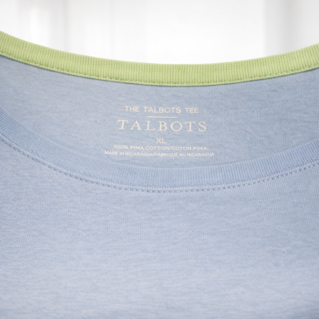 Talbots Long Sleeved Cotton Tee -- Light Blue